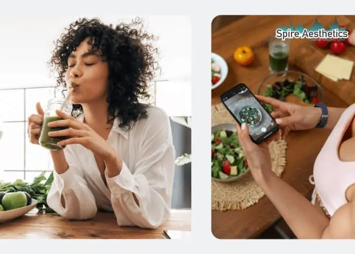 Image of woman looking into her diet and fat freezing Sunderland to improve her health